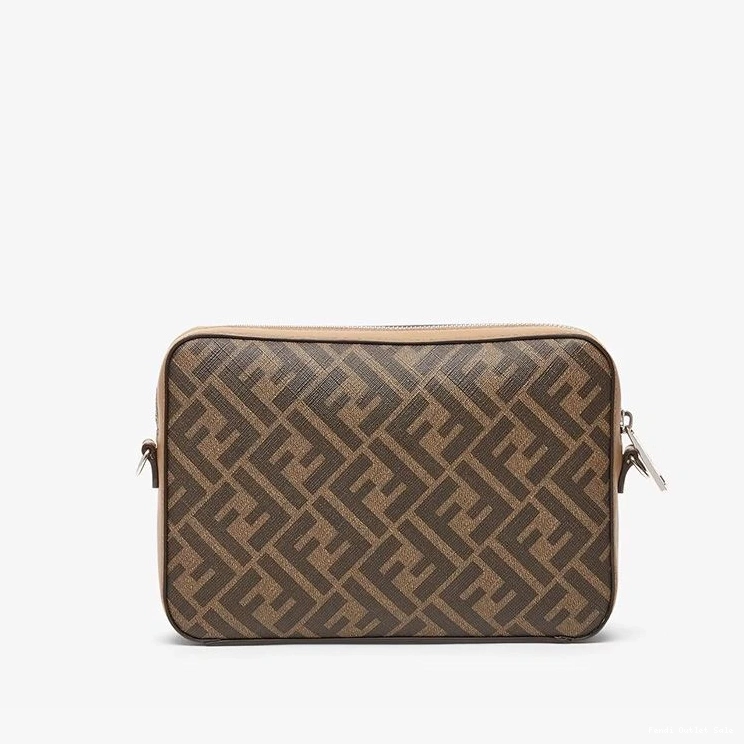 Cheap Fabric Compact Black In Camera Fendi Brown Case Motif FF 0819